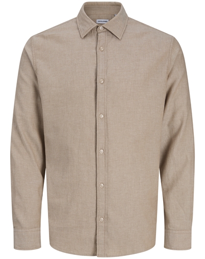 Jack & Jones - JJEField Melange Hemd - Oatmeal